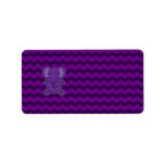Cute purple elephant purple chevrons personalized address labels
