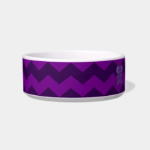 Cute purple elephant purple chevrons pet food bowl