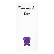 Cute purple elephant rack card template