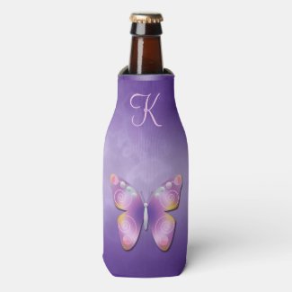 Cute Purple Fantasy Butterfly Monogram