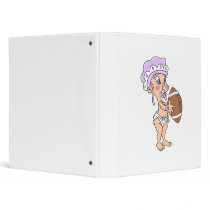 Cute purple football Baby 3 Ring Binder