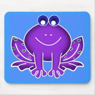 cute purple frog mouse mats