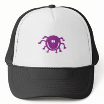 cute purple  fuzzy spider mesh hat