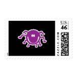 cute purple  fuzzy spider postage