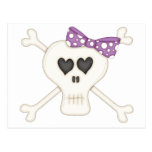 Cute Purple Goth Crossbones Post Cards