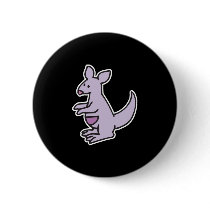 cute purple kangaroo pinback buttons