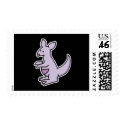 cute purple kangaroo postage