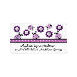 CUTE Purple Ladybugs Return Address Label