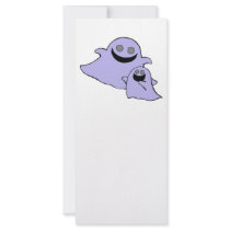 cute purple momma and baby ghosts full color rack card