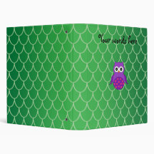 Cute purple owl 3 ring binders