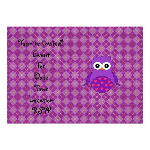 Cute purple owl cards