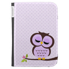 Cute Purple Owl Case For Kindle