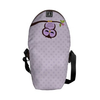 Cute Purple Owl Commuter Bags