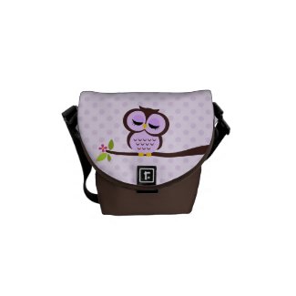 Cute Purple Owl Commuter Bags