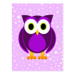Cute Purple Owl Postcard