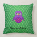 Cute purple owl throw pillows