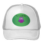 Cute purple owl trucker hat
