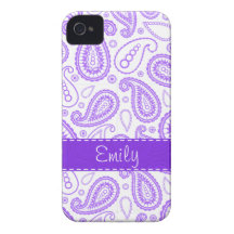 Cute Purple Paisley iPhone 4 Cover