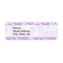 Cute Purple Paisley Return Address Labels