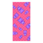 Cute purple pig pink polka dots rack card design