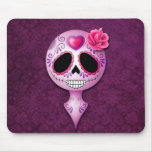 Cute Purple Sugar Skull Mouse Pads