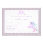 Cute purple unicorn pony birthday party invitation