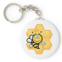 cute queen bee and beehive key chains