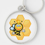 cute queen bee and beehive keychains