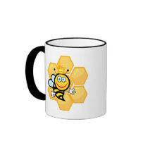 cute queen bee and beehive coffee mug