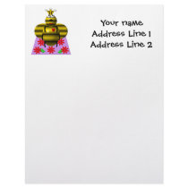 Cute queen bee on a quilt customized letterhead