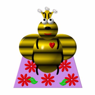 Cute queen bee on a quilt