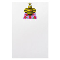 Cute queen bee on a quilt stationery paper