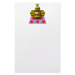 Cute queen bee on a quilt stationery paper