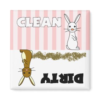 Cute Rabbit Clean / Dirty Dishwasher Magnet magnet