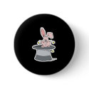 cute rabbit in magic hat buttons