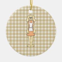 Cute rabbit on a check background. christmas ornaments