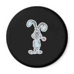 cute rabbit with flower in mouth fridge magnet