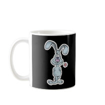 cute rabbit with flower in mouth mugs