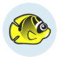 Cute Raccoon Butterflyfish Round Sticker