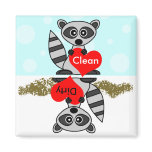 Cute Raccoon Clean / Dirty Dishwasher Magnet