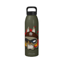 Cute Raccoon Pirate Funny Cartoon Slingshot Bottle Drinking Bottle