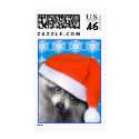 cute raccoon santa postage