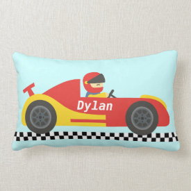Cute Race Car For Boys Throw Pillows