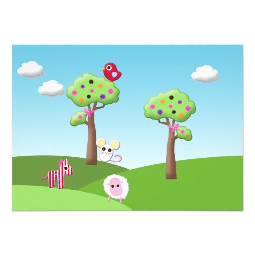 Cute Rag Doll Birthday Party Invitations
