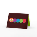 Cute Rainbow Caterpillar Greeting Card