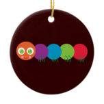 Cute Rainbow Caterpillar Christmas Tree Ornament