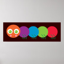 Cute Rainbow Caterpillar Print