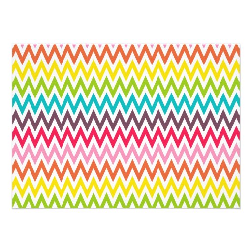 Cute Rainbow Chevron Stripes Custom Announcement