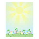 Cute Rainbow Houses on Hills Personalized Letterhead