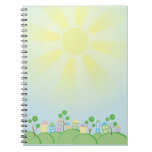 Cute Rainbow Houses on Hills Spiral Notebook